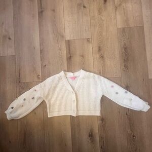 Say What? Cream Kids Sweater with Colorful Accents